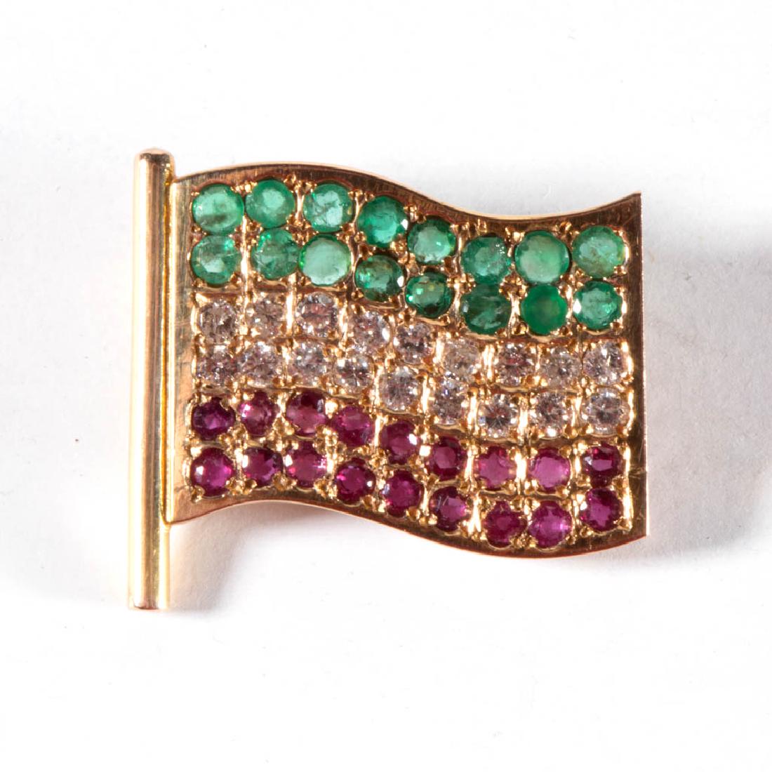 VINTAGE 18K YELLOW GOLD, DIAMOND, ENERALD, AND RUBY (1 of 2)