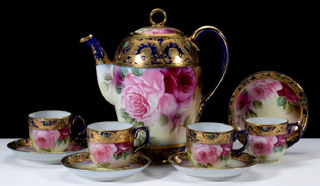 NIPPON PORCELAIN DEMITASSE SET, LOT OF NINE (1 of 3)