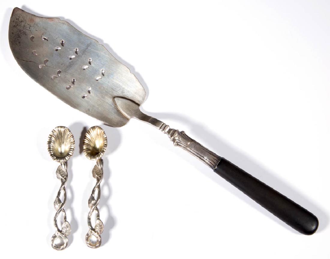 ASSORTED COIN AND STERLING SILVER SERVING UTENSILS, LOT (1 of 3)