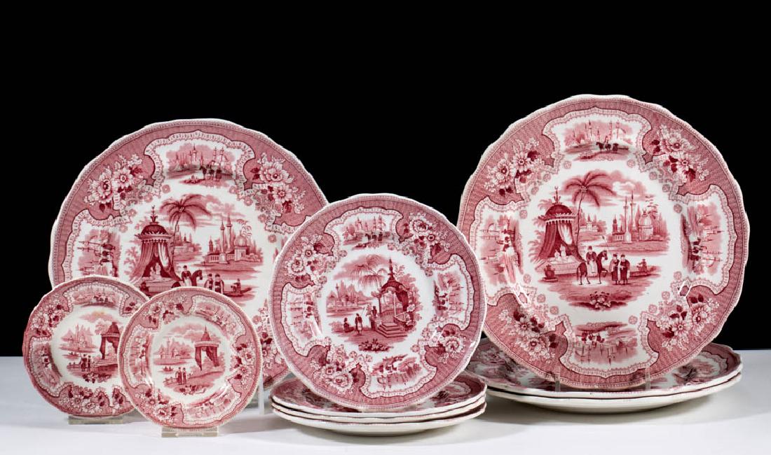 STAFFORDSHIRE TRANSFER-PRINTED CERAMIC PLATES, LOT OF (1 of 1)