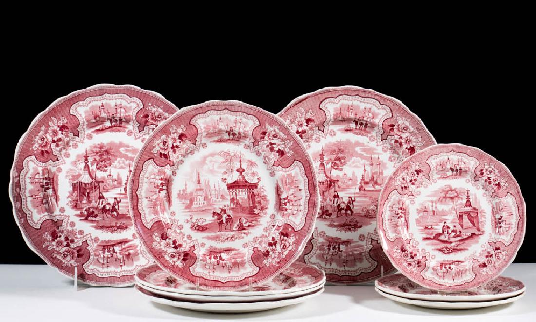 STAFFORDSHIRE TRANSFER-PRINTED CERAMIC PLATES, LOT OF (1 of 1)