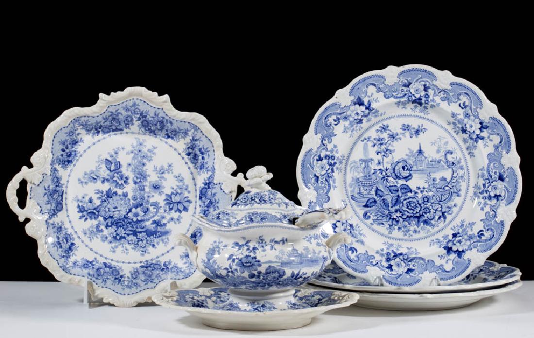 ENGLISH TRANSFER-PRINTED CERAMIC ARTICLES, LOT OF SEVEN (1 of 5)