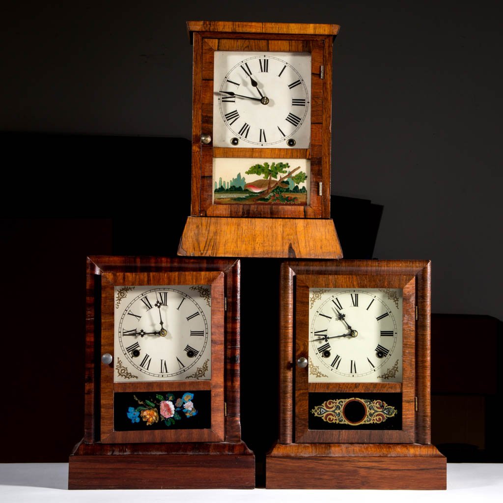 COTTAGE SHELF CLOCKS, LOT OF THREE