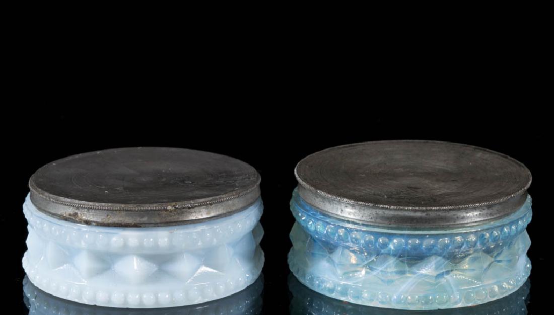 PRESSED MITRE DIAMOND WITH BEADING OINTMENT BOXES, LOT (1 of 1)