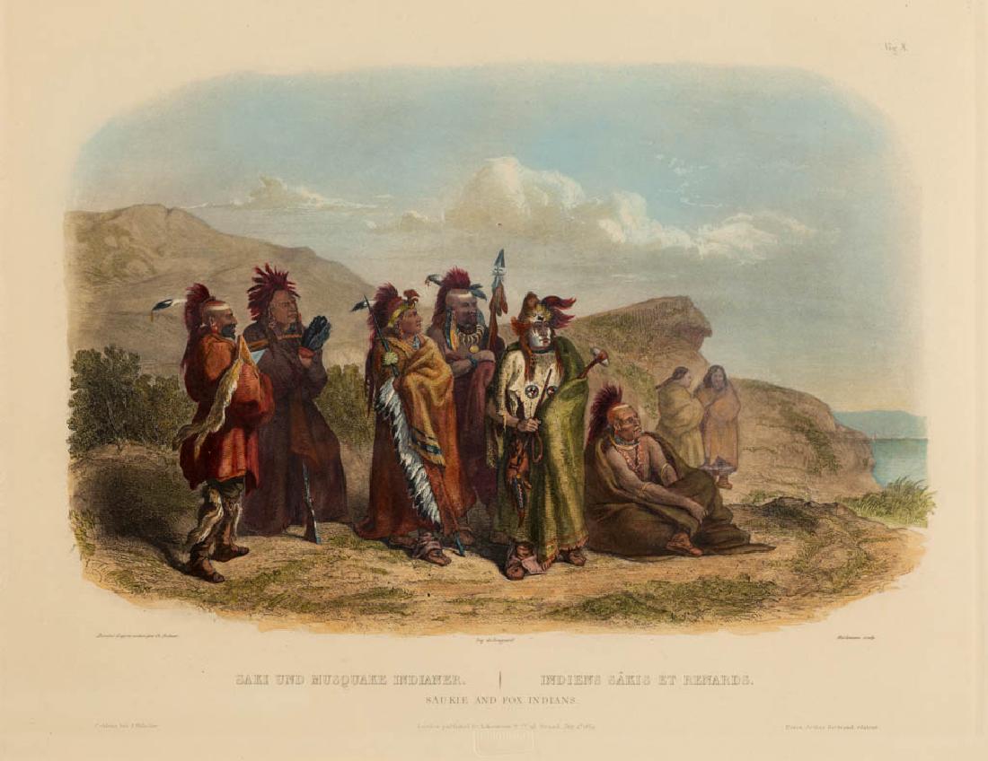 KARL BODMER (SWISS, 1809-1893) HAND-COLORED AQUATINT (1 of 2)