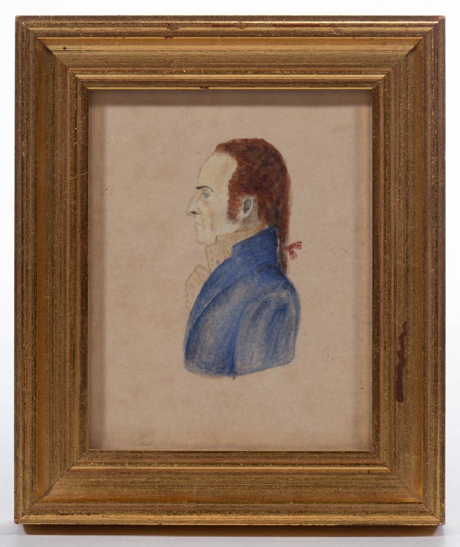 BRITISH SCHOOL (19TH CENTURY) MINIATURE PORTRAIT OF A (1 of 2)