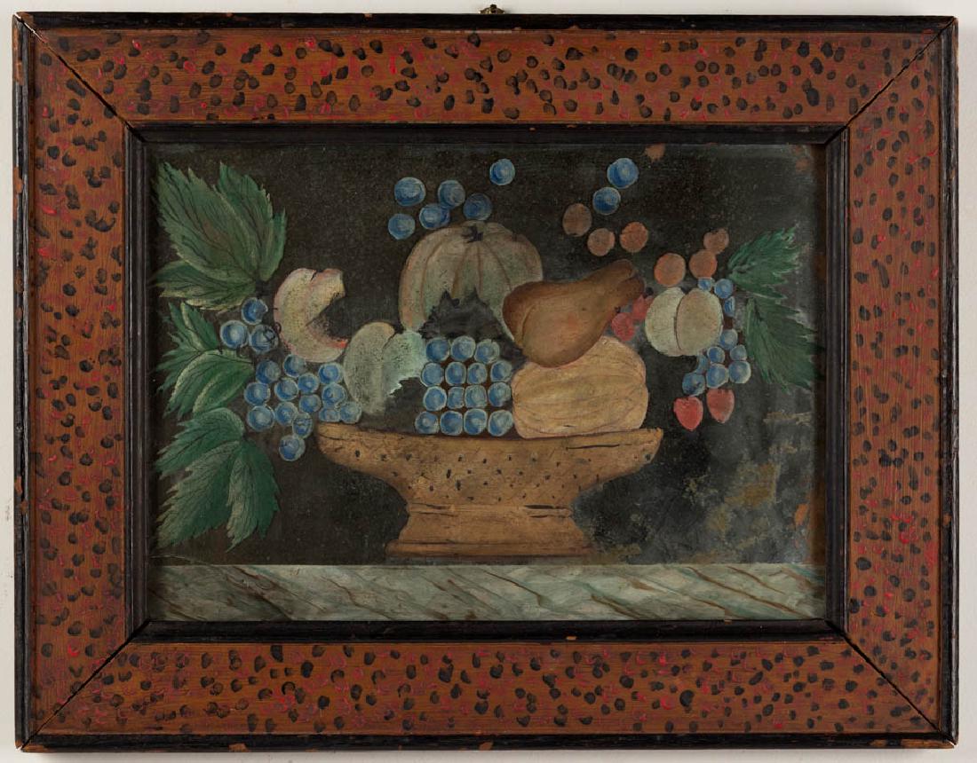 AMERICAN FOLK ART THEOREM-STYLE REVERSE PAINTING ON (1 of 3)