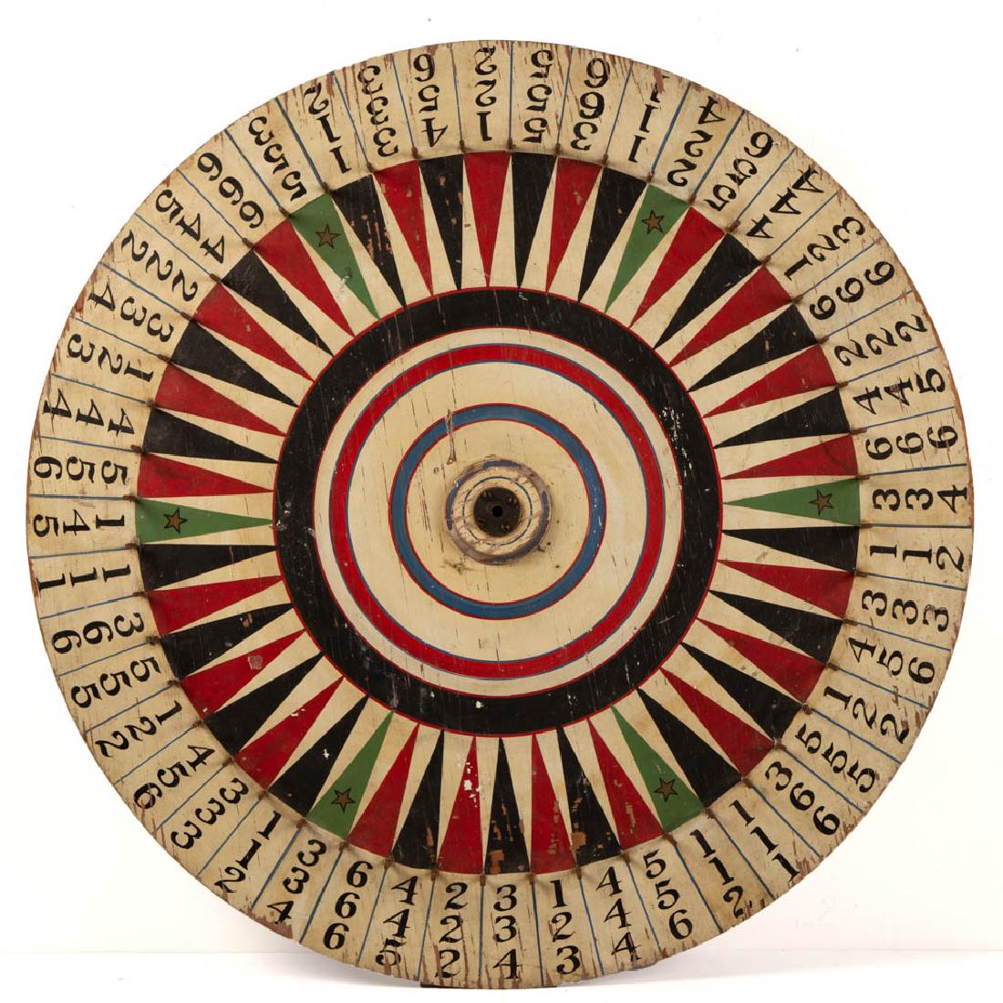 FOLK ART PAINTED COUNTY FAIR GAME WHEEL (1 of 2)