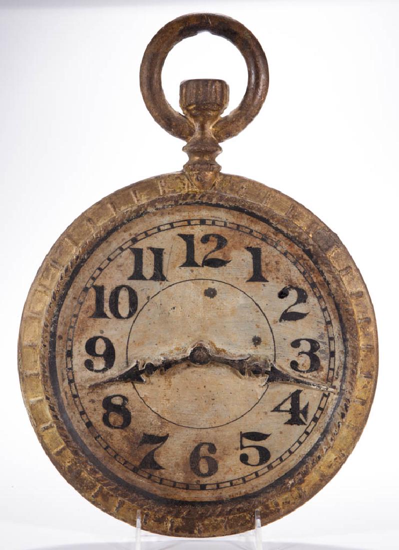 AMERICAN FOLK ART CAST-IRON WATCHMAKER'S TRADE SIGN (1 of 2)