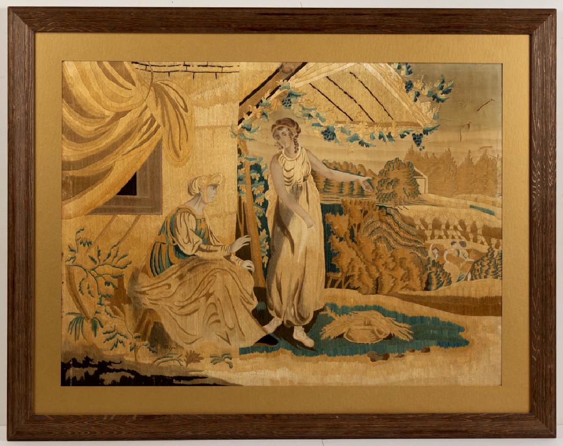AMERICAN OR BRITISH SILK EMBROIDERED NEEDLEWORK PICTURE (1 of 4)