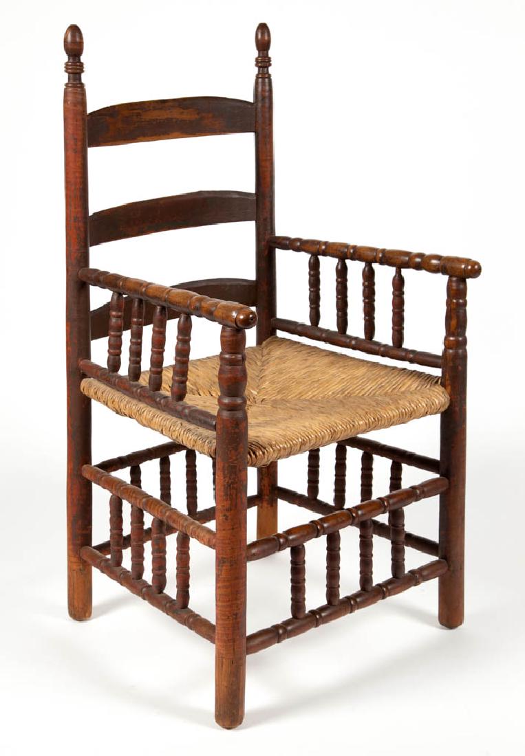 SOUTHERN, POSSIBLY VIRGINIA, PAINTED MAPLE LADDERBACK (1 of 4)