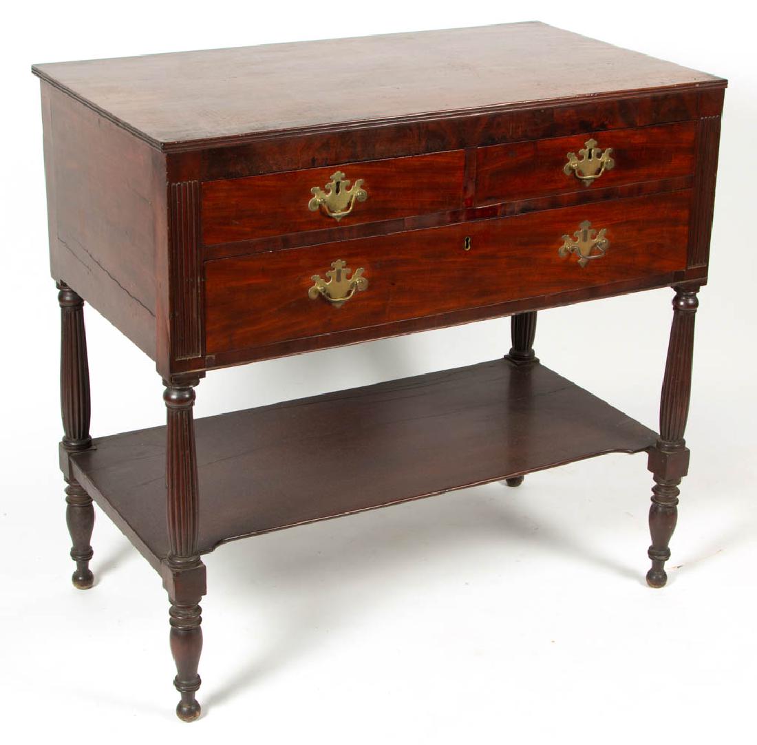 AMERICAN LATE FEDERAL MAHOGANY SERVING TABLE (1 of 2)