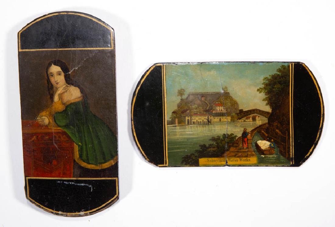 AMERICAN PAPIER-MACHE CHEROOT / TOBACCO CASES, LOT OF (1 of 2)