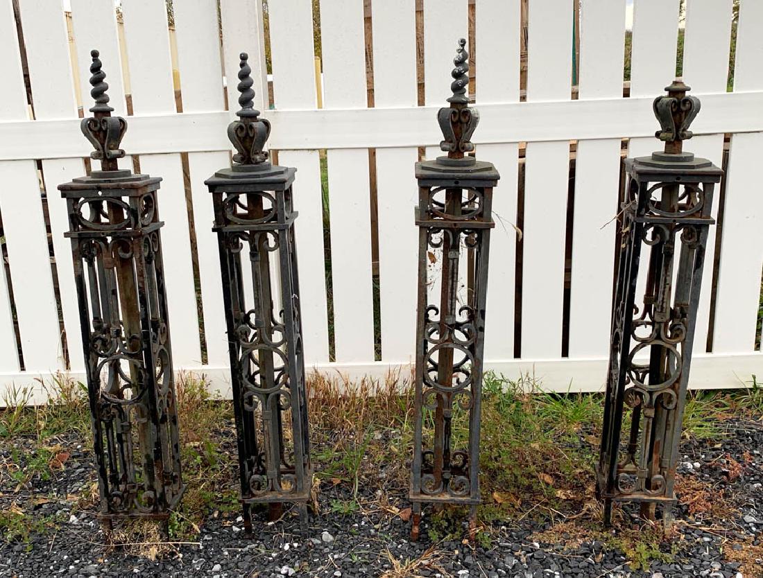 AMERICAN CASTIRON FENCE POSTS, LOT OF FOUR
