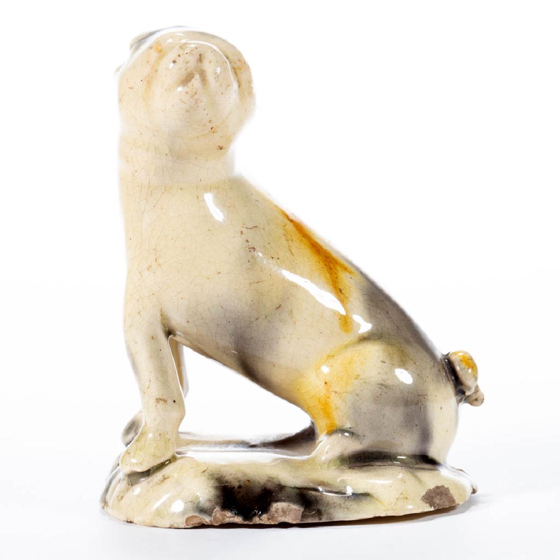 ENGLISH STAFFORDSHIRE CREAMWARE CERAMIC PUG / DOG (1 of 5)