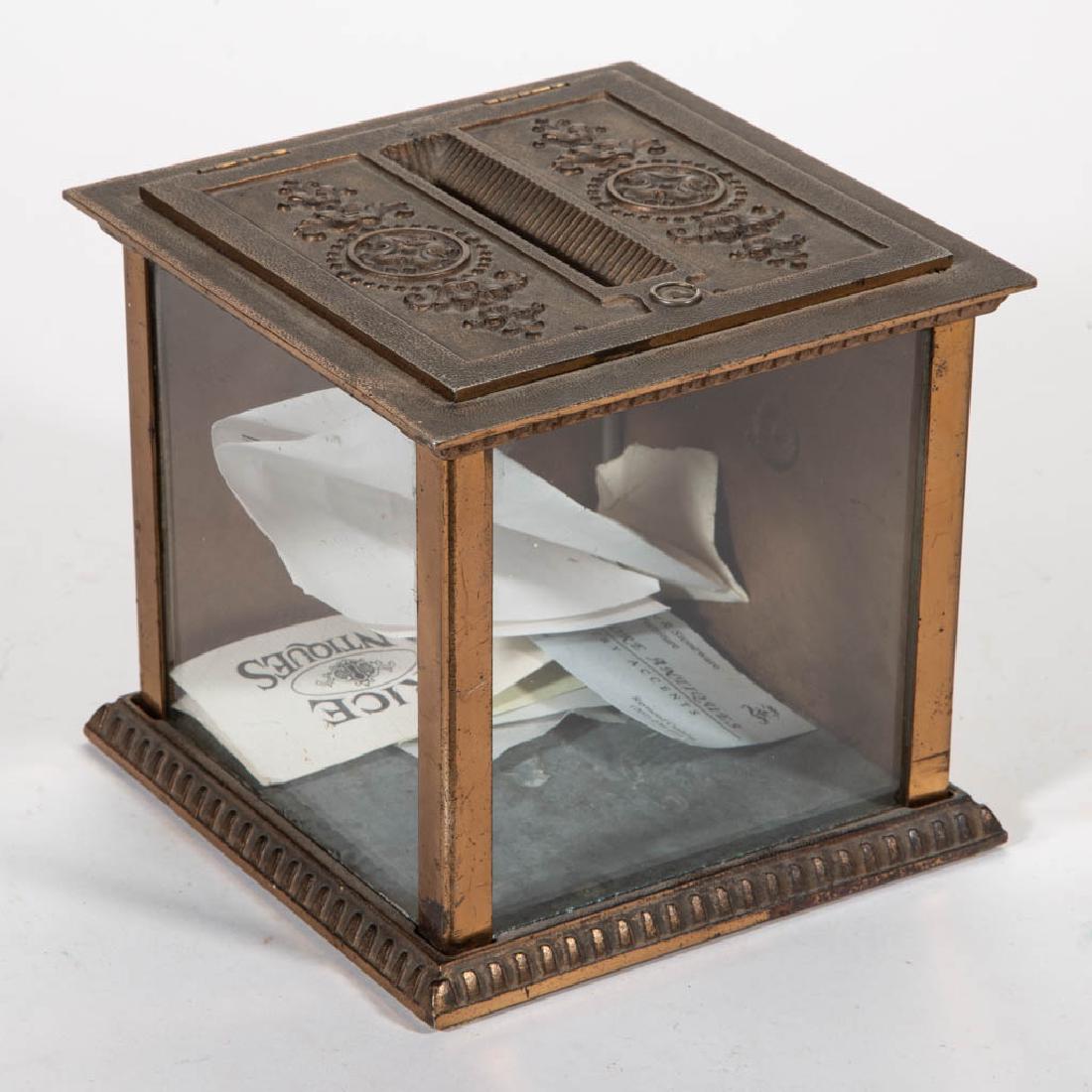 NATIONAL CASH REGISTER BRASS RECEIPT BOX