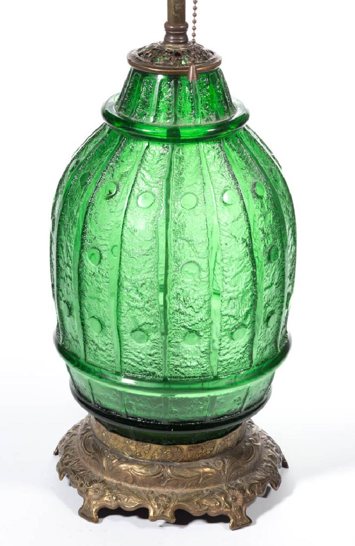 DAUM NANCY DEEP ACIDETCHED ART GLASS TABLE LAMP