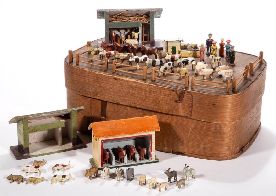 GERMAN WOODEN MINIATURE FIGURES, UNCOUNTED LOT (1 of 3)