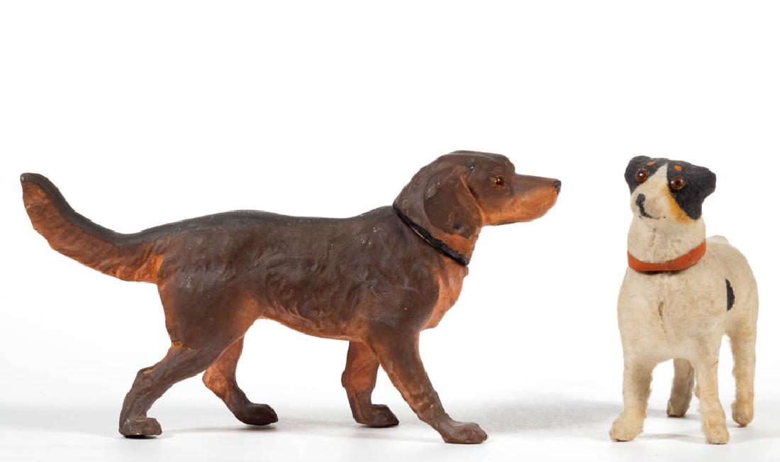 GERMAN COMPOSITION / PAPIER MACHE DOG CANDY CONTAINERS, (1 of 4)