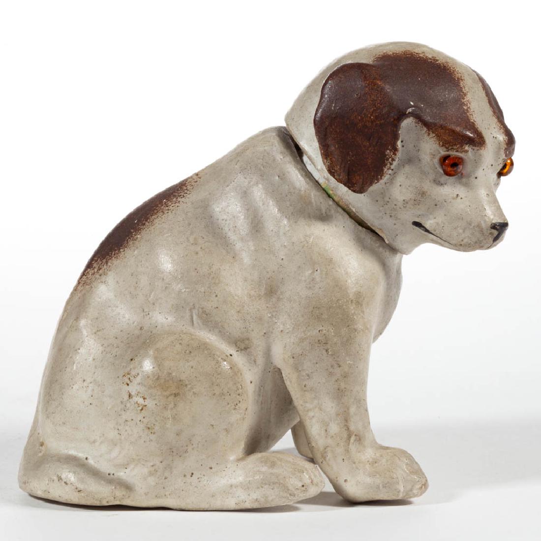 GERMAN COMPOSITION / PAPIER MACHE DOG CANDY CONTAINER (1 of 4)