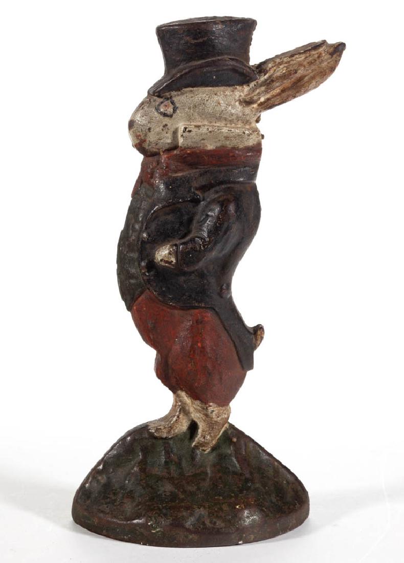 NATIONAL FOUNDRY CAST-IRON FIGURAL RABBIT IN TOP HAT (1 of 2)