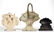 CAST-IRON FIGURAL FRUIT DOORSTOPS, LOT OF THREE - 2