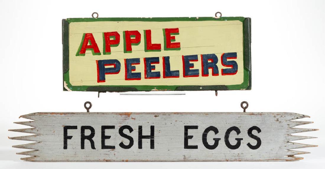 AMERICAN FOLK ART PAINTED TRADE SIGNS, LOT OF TWO (1 of 2)