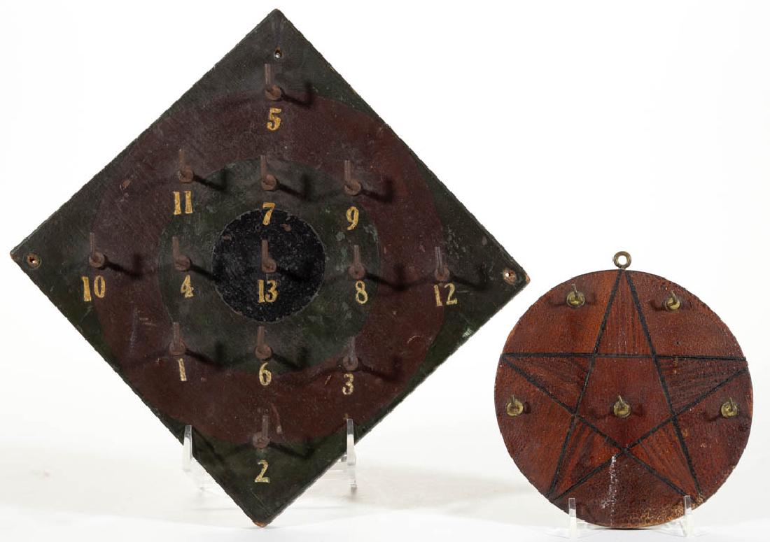 AMERICAN FOLK ART PAINTED PINE GAMEBOARD (1 of 5)