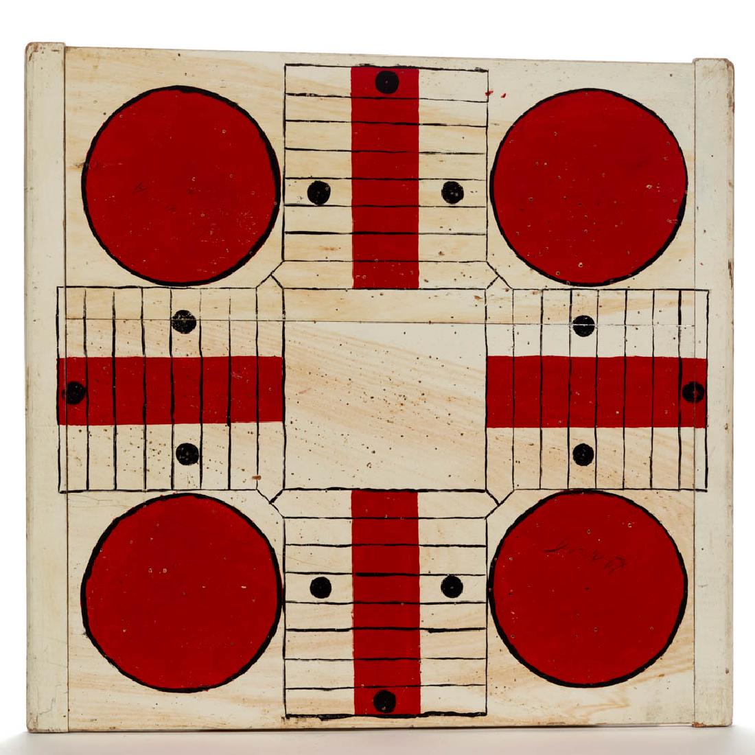 AMERICAN PAINTED PINE PARCHEESI GAMEBOARD (1 of 2)