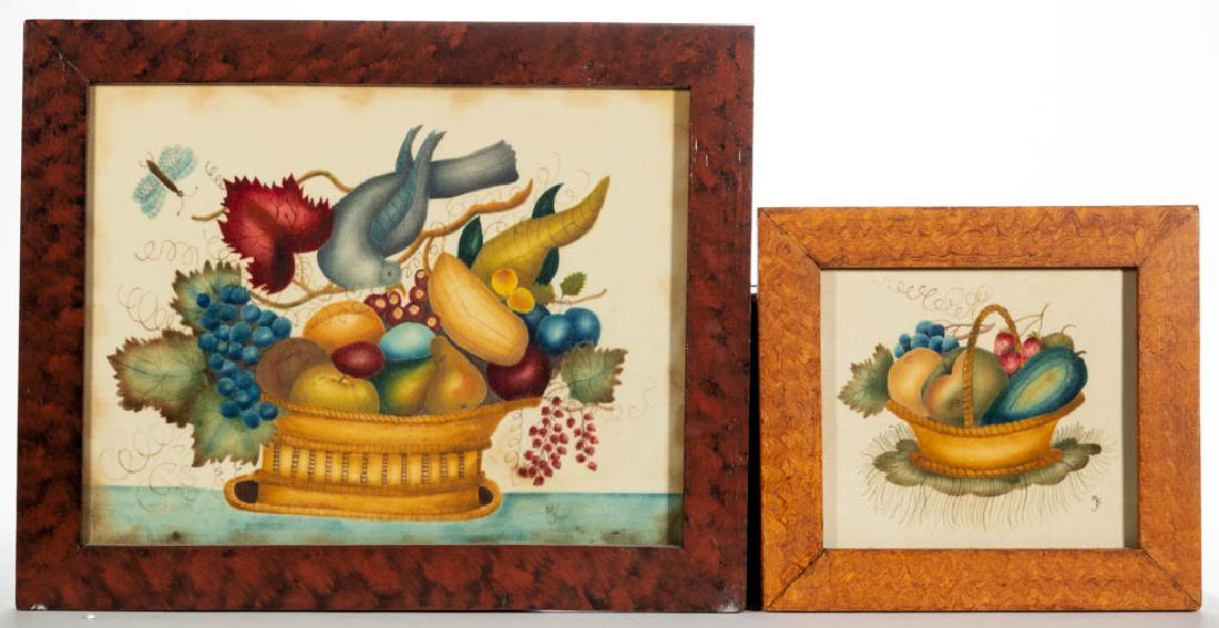 AMERICAN FOLK ART THEOREM PAINTINGS, LOT OF TWO (1 of 1)