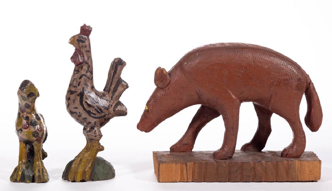 DAVID LUDWIG SCHIMMEL-STYLE FOLK ART CARVINGS, LOT OF (1 of 3)