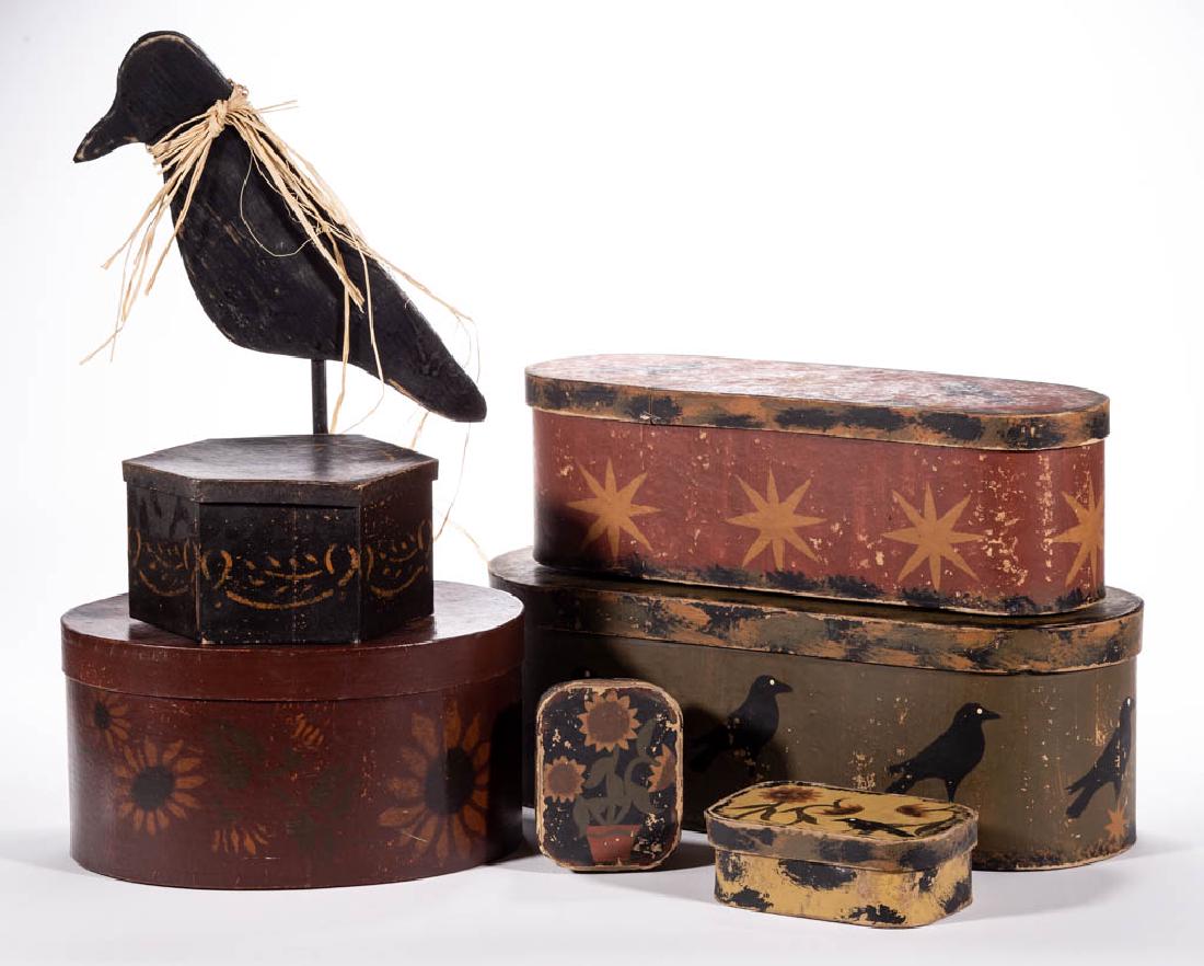 AMERICAN FOLK ART COUNTRY ARTICLES, LOT OF SIX (1 of 1)