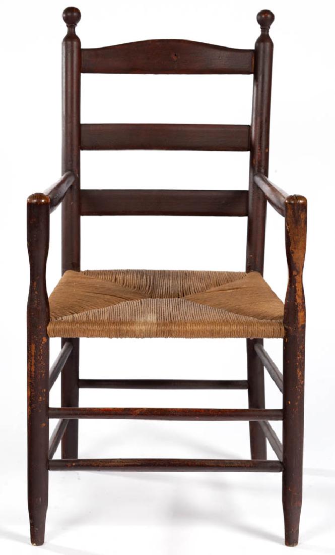 AMERICAN PAINTED PINE LADDERBACK ARM CHAIR (1 of 3)