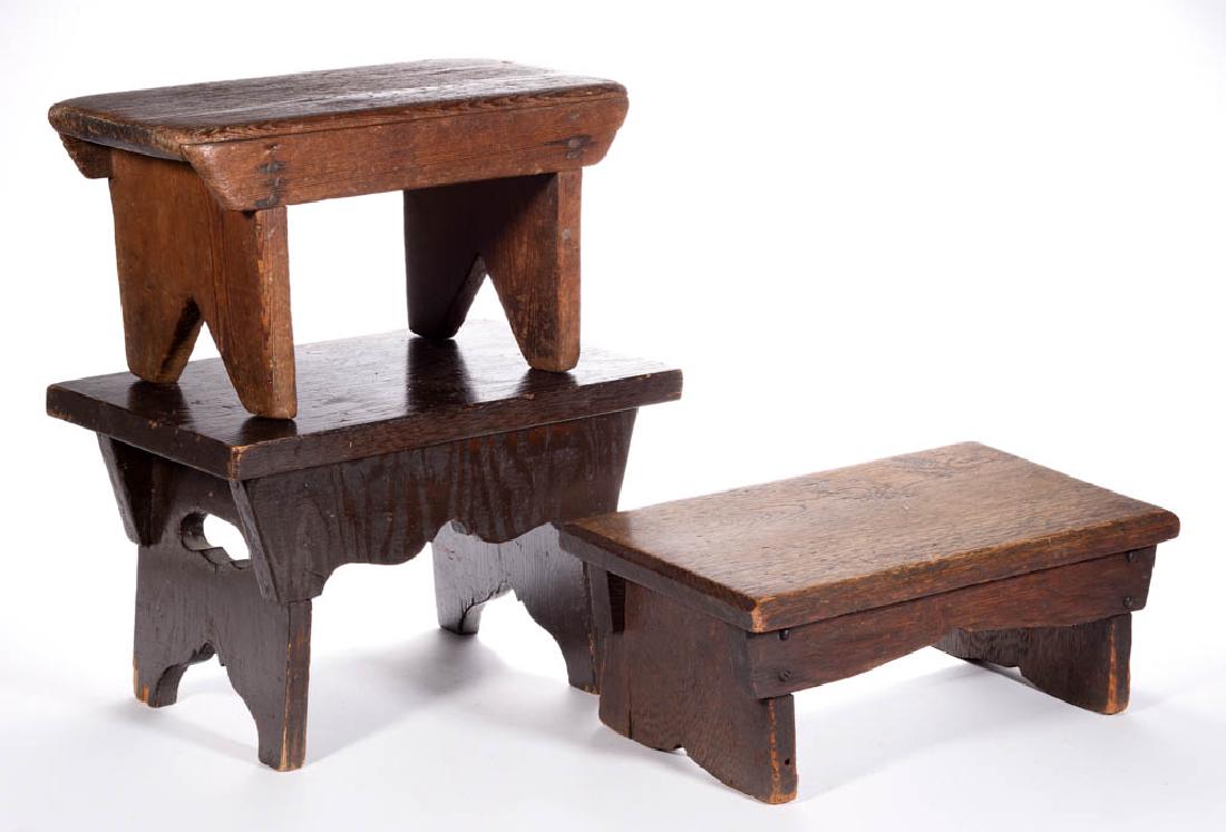 AMERICAN COUNTRY FOOT STOOLS, LOT OF THREE (1 of 4)