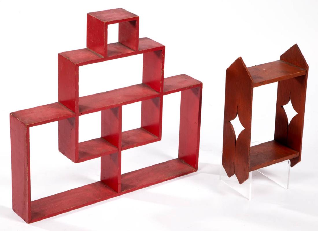 AMERICAN PAINTED WALL SHELVES, LOT OF TWO (1 of 1)