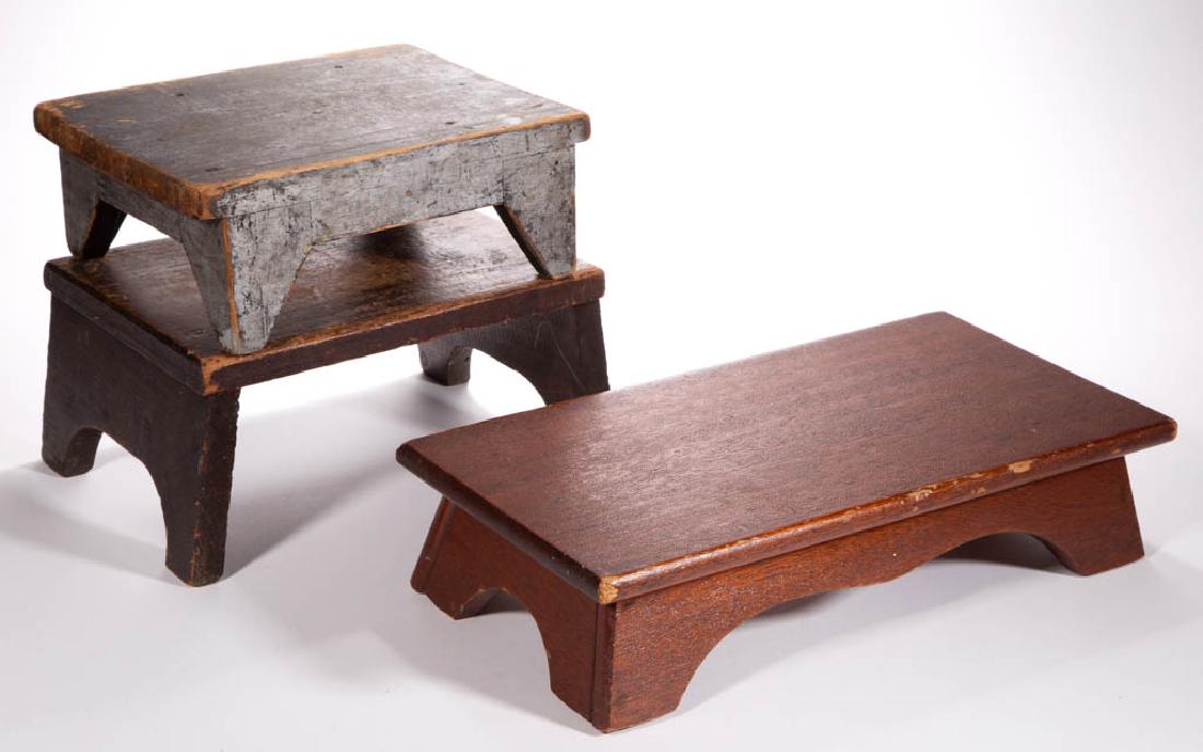 AMERICAN COUNTRY FOOT STOOLS, LOT OF THREE (1 of 4)