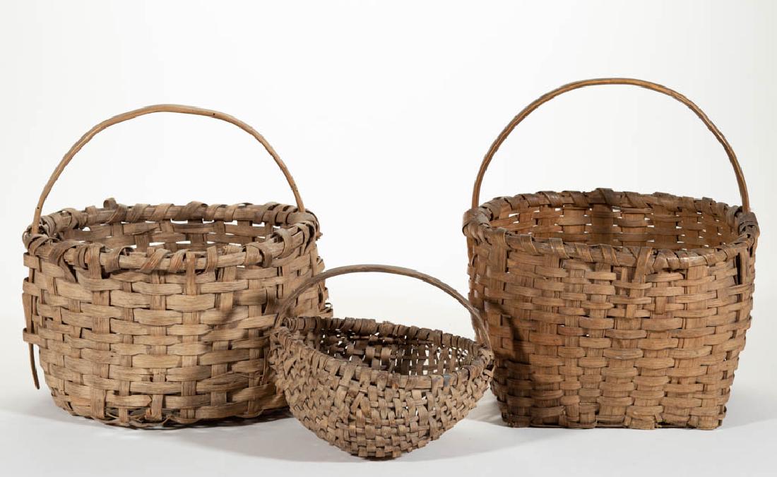 SOUTHERN APPALACHIAN WOVEN-SPLINT BASKETS, LOT OF THREE (1 of 4)