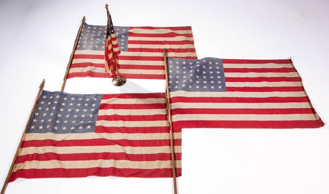 48-STAR AMERICAN PARADE FLAGS, LOT OF THREE (1 of 1)