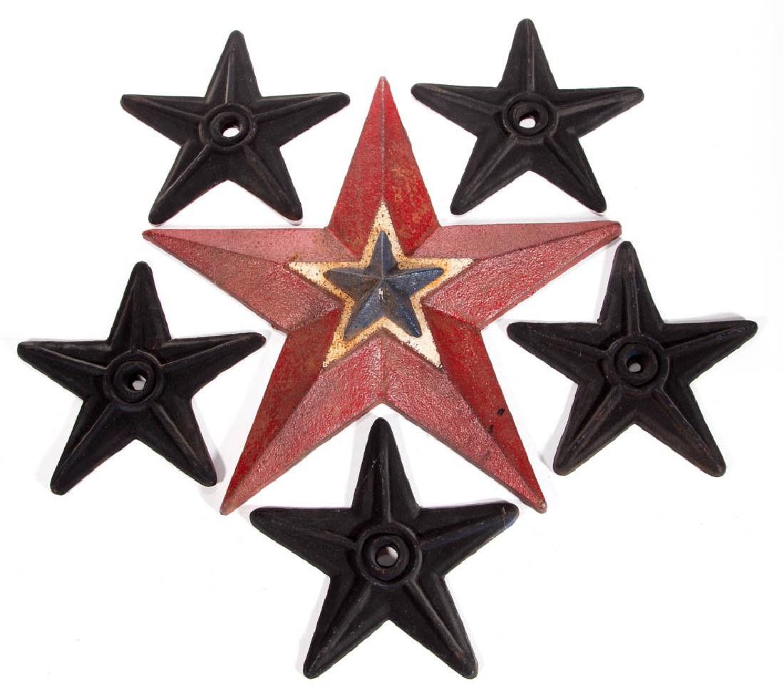 CAST-IRON STAR-FORM ARCHITECTURAL ORNAMENTS, LOT OF SIX (1 of 1)