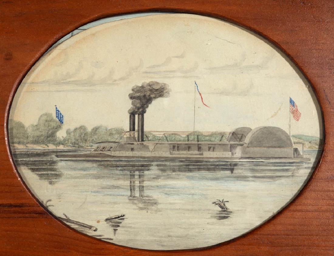 AMERICAN CIVIL WAR DRAWING OF THE USS