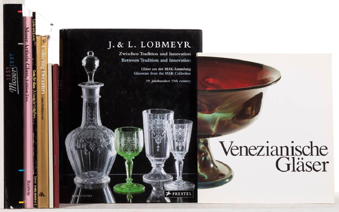 ASSORTED BOHEMIAN GLASS REFERENCE VOLUMES, LOT OF EIGHT: ASSORTED BOHEMIAN GLASS REFERENCE VOLUMES, LOT OF EIGHT, including Mak Studies (ed.) Noever, "J. & L. Lobmeyer: Zwischen Tradition und Innovation"; Hollingworth, "Collecting Decanters"; and Mergl/Pank