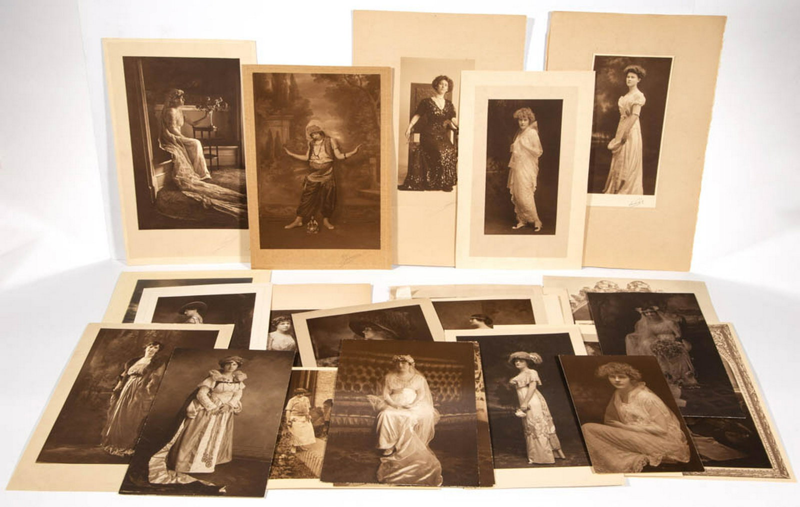 HOMEIER COLLECTION OF RICHMOND, VIRGINIA PHOTOGRAPHIC: HOMEIER COLLECTION OF RICHMOND, VIRGINIA PHOTOGRAPHIC PRINTS, LOT OF 26, of unidentified women, including several in wedding dresses. Many are signed or marked "Homeier" or "Homeier & Clark". Early 20