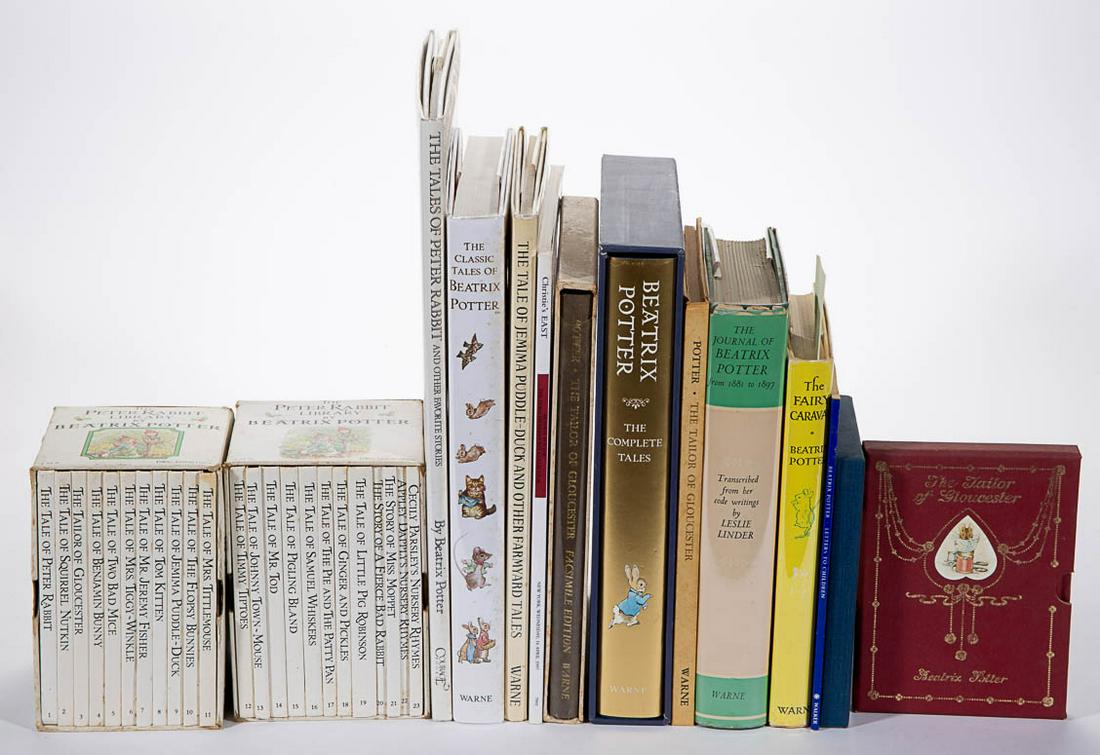 BEATRIX POTTER CHILDREN'S BOOKS AND REFERENCE VOLUMES,: BEATRIX POTTER CHILDREN'S BOOKS AND REFERENCE VOLUMES, LOT OF 35, including a set of "The Peter Rabbit Library" comprising of 23 books; Potter, "The Fairy Caravan"; "The Journal of Beatrix Potter from