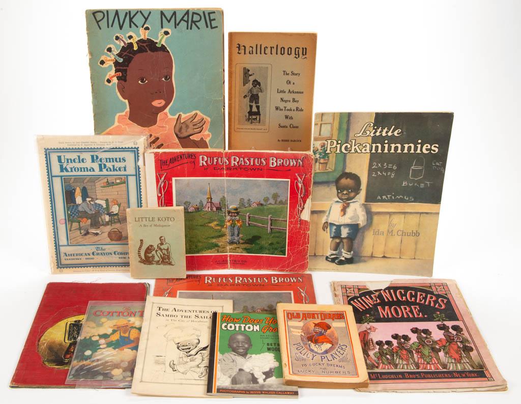 ASSORTED BLACK AMERICANA ILLUSTRATED STORY BOOKS, LOT: ASSORTED BLACK AMERICANA ILLUSTRATED STORY BOOKS, LOT OF 13, including Betsy R. Woollen, "How Does Your Cotton Grow?", first edition copyright 1942; Constance and Andrew Burgess, "Little Koto A Boy of