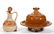 ASSORTED CHOCOLATE GLASS ARTICLES, LOT OF TWO