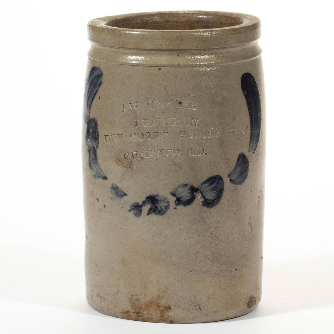 MARYLAND MERCHANT'S DECORATED STONEWARE JAR (1 of 5)