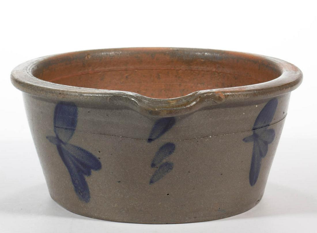 PENNSYLVANIA DECORATED STONEWARE MILK PAN (1 of 6)
