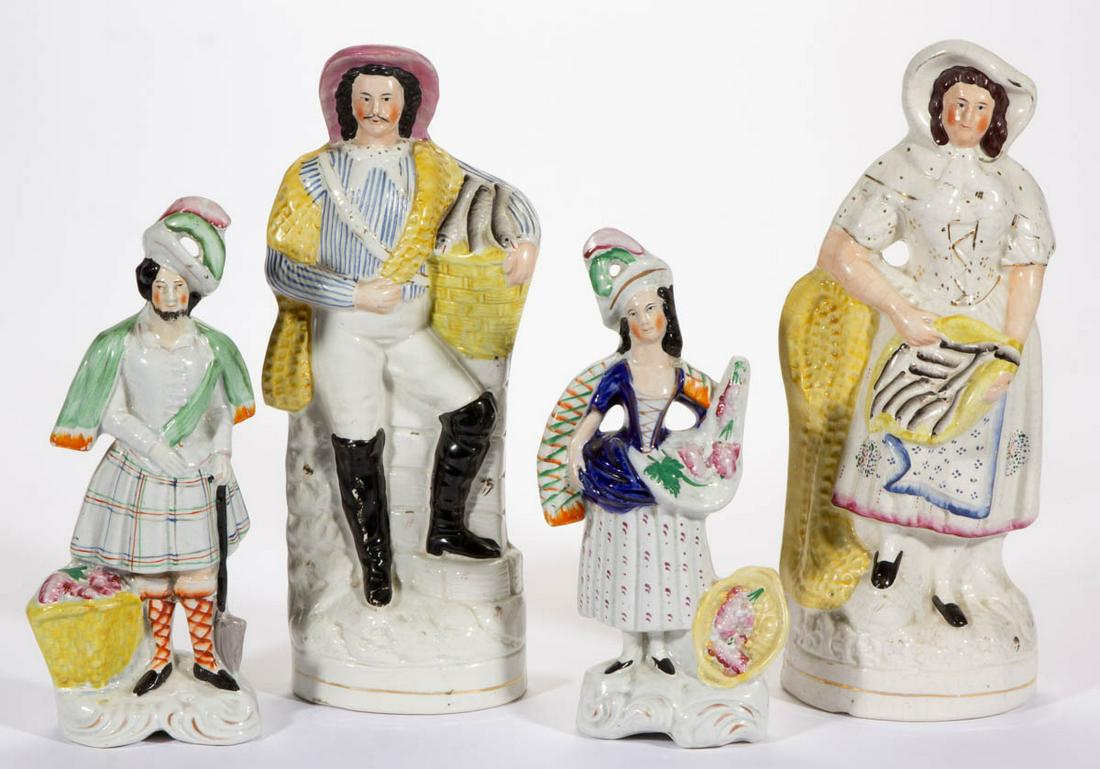 ENGLISH STAFFORDSHIRE HAND-PAINTED FLAT BACK CERAMIC (1 of 3)