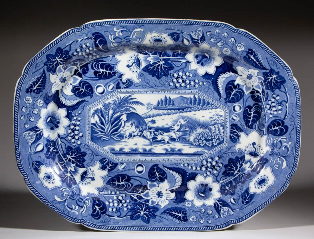 ENGLISH STAFFORDSHIRE PEARLWARE BLUE TRANSFER-PRINTED (1 of 2)