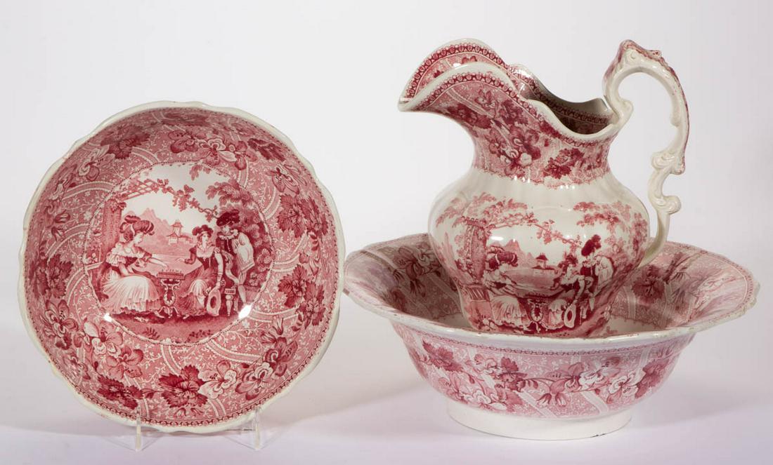 ENGLISH STAFFORDSHIRE TRANSFER-PRINTED CHESS GAME MOTIF (1 of 2)